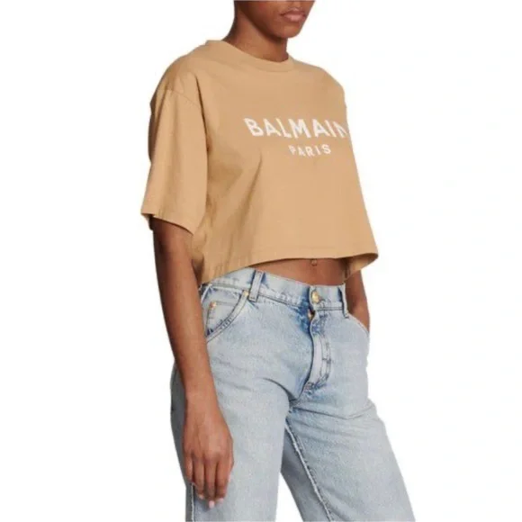 Balmain woman’s logo crop top - Picture 1 of 4